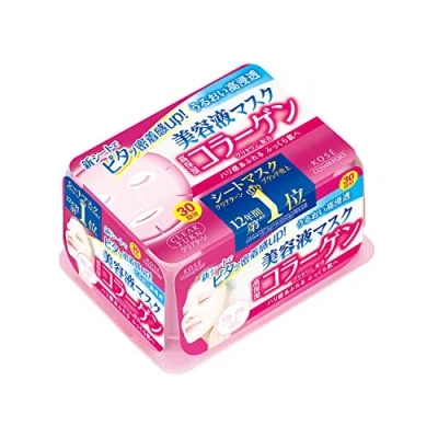Afbeelding van Kose Clear Turn Essence Hydratatie van het gezicht en huidverzachting Lotion masker, Collageen 30 maskers (Import uit Japan)