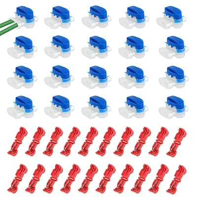 Afbeelding van Kabelverbinders voor robotmaaier, 20 stuks kabelconnectoren met 40 aansluitklemmen, waterdichte kabelklemmen, connectoren gel, compatibel alle tuinrobotmaaier