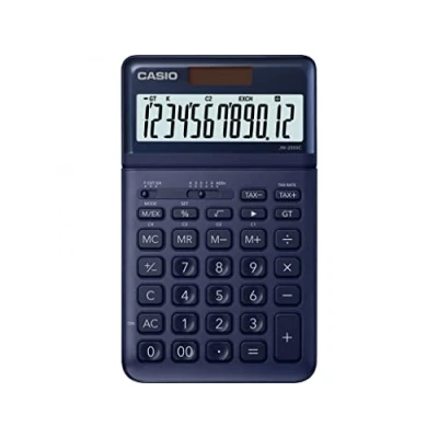 Afbeelding van Casio JW 200SC Bureaurekenmachine Marine blauw Aantal displayposities: 12 werkt op zonne energie, batterijen (b x h d) 109 11 184 mm