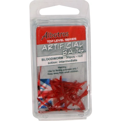 Afbeelding van Albatros Artificial Baits Soft Bloodworm Rood (30 pcs)