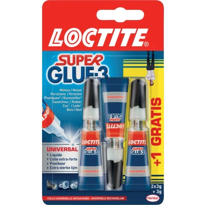 Afbeelding van Loctite Secondelijm Super Glue Universal, 2 + 1 Gratis, Op Blister