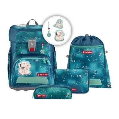 Afbeelding van Step by Cloud set 5TEILIG Schooltas voor kinderen, Maat: One Size, Dog basty