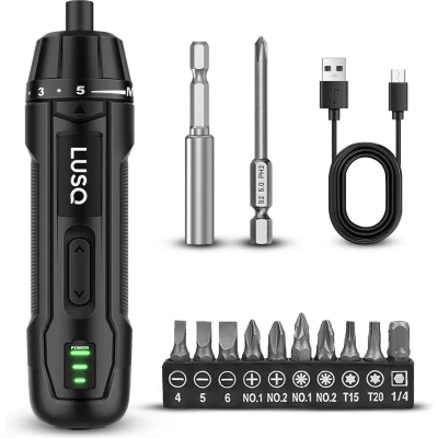 Afbeelding van Accu Schroefmachine Inclusief 12 Delige Bit Set en 3.6V Lithium Ion Elektrische Schroevendraaier USB C Oplaadbaar Boormachine 360RPM Motor