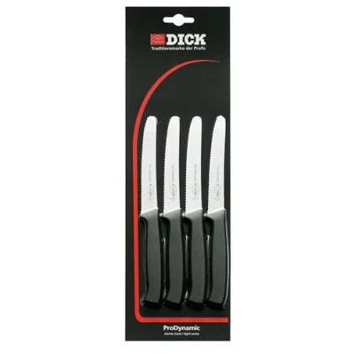 Afbeelding van F. DICK Multifunctionele messenset ProDynamic (4x mes met lemmet 12 cm, X55CrMo14 staal, roestvrij, 56 HRC) 85700032, zwart