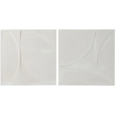 Afbeelding van Wanddecoratie Home ESPRIT Wit Modern 80 x 4 cm (2 Stuks)