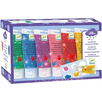 Afbeelding van Djeco tubes vingerverf glitter