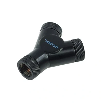 Afbeelding van Alphacool HF Y connector G1/4 draaibaar 3x binnendraad Deep Blac, Aansluitingen voor waterkoeling, Zwart