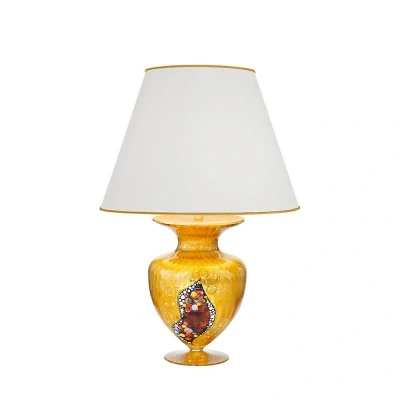 Afbeelding van Kolarz Anfora tafellamp, goudkleurig, hoogte 65 cm, glas/stof