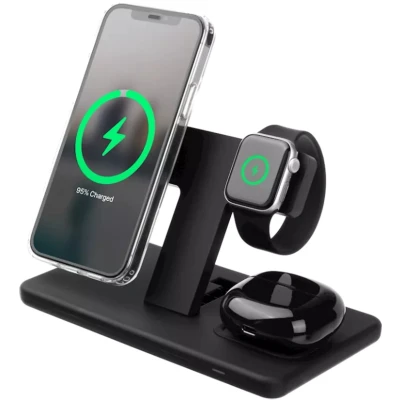 Afbeelding van Fixed 3 in1 Wireless Pad/Stand voor Apple apparaten Zwart