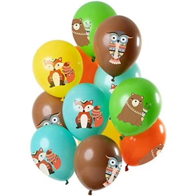 Afbeelding van Ballon Bosdieren print 30cm 12 stuks
