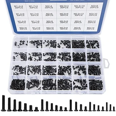 Afbeelding van Schroevenset voor laptop, 650 stuks, pc schroeven, set van koolstofstaal, computerschroeven harde schijf, moederbordventilator, Power Graphics SSD M1.4, M1.7, M2, M2.5, M3