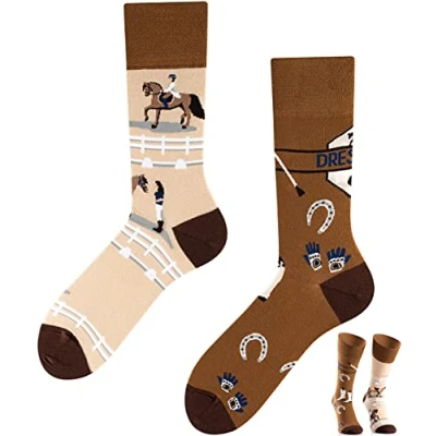 Afbeelding van TODO Colours Grappige sokken met motief voor heren en dames, grappig, meerkleurig, gek, dressage, 39 42 EU