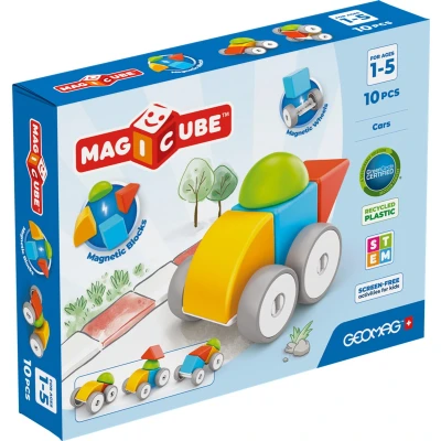 Afbeelding van Magnetische blokken GEOMAG Magicube 308 10 stuks Verschillende vormen Voertuigen Gere...