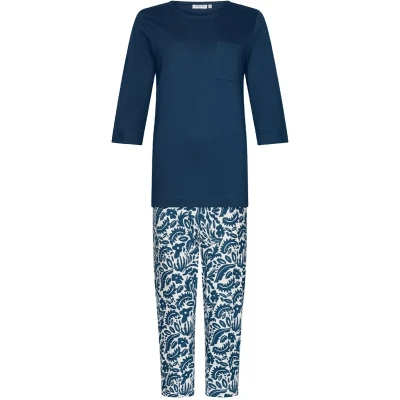 Afbeelding van Pastunette Blue Bloom Pyjama Bio Katoen Blauw Maat 36