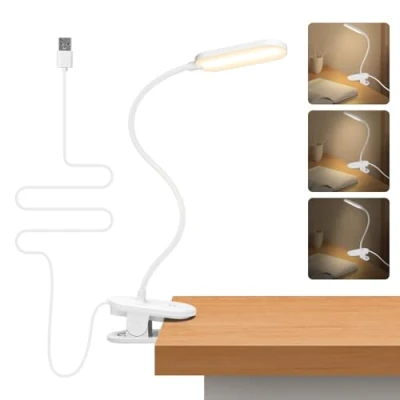 Afbeelding van Aigostar 10A52 LED Bureaulamp Dimbaar 3 Helderheid Verstelbare Leeslamp Nachtlamp 4000K Wit