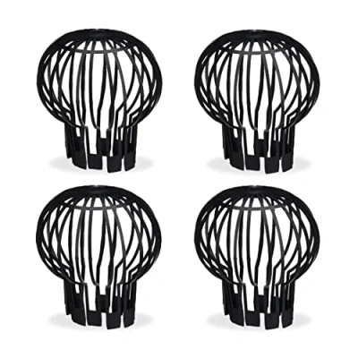 Afbeelding van Relaxdays boldraadrooster set van 4 stuks bladvanger dakgootbeschermer Ø 13 cm