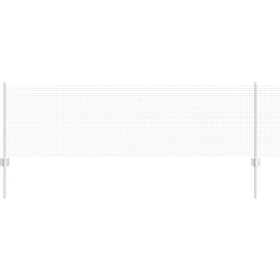 Afbeelding van vidaXL Gelast Draadhek met 11 U Palen Zilver 0.6x25 m Staal