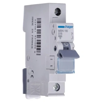 Afbeelding van Hager MBN116 Automatische Zekeringskabel stroomschakelaar, B16 A, 415 V, 1 NA