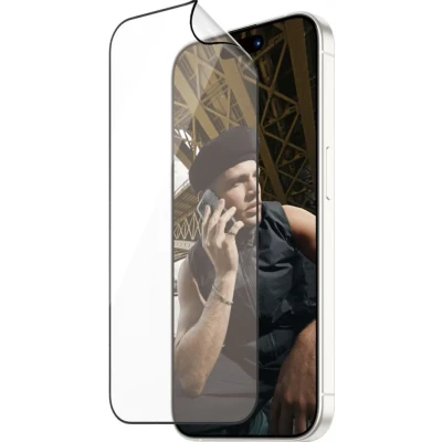 Afbeelding van Screenprotector Apple iPhone 15 Pro: PanzerGlass Matrix Recycled Ultra Wide Fit Anti Bacterial incl. applicator Plastic