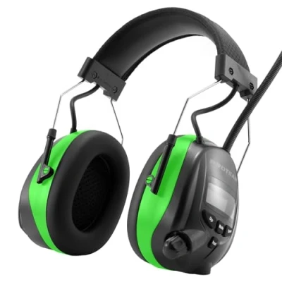 Afbeelding van PROTEAR Oorverdedigers met DAB+/FM radio en Bluetooth 5.3, ruisonderdrukkende draadloze hoofdtelefoon voor werkplaats, tuin/maaien, SNR 30dB, Groen