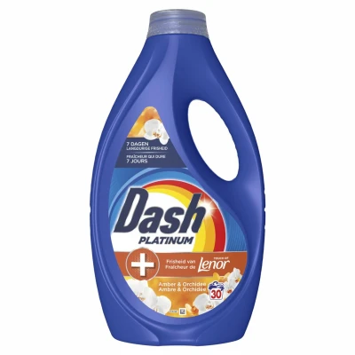 Afbeelding van 4x Dash Vloeibaar Wasmiddel Amber&amp;Orchidee 30 Wasbeurten 1350 ml