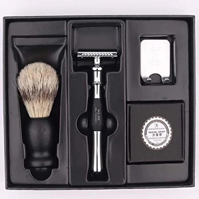 Afbeelding van Achilles Safety Razor Set Hoog Kwaliteit + Missan Kam Scheerset Klassiek Scheermes