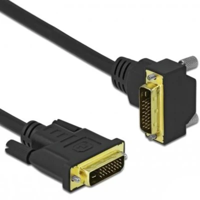Afbeelding van Delock DVI kabel 24+1 mannelijk naar haaks 2 m