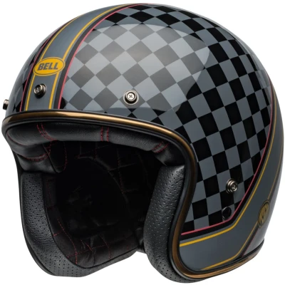 Afbeelding van Bell Custom 500 Matte Gloss Black Gold Open Face Helmet L Maat Helm