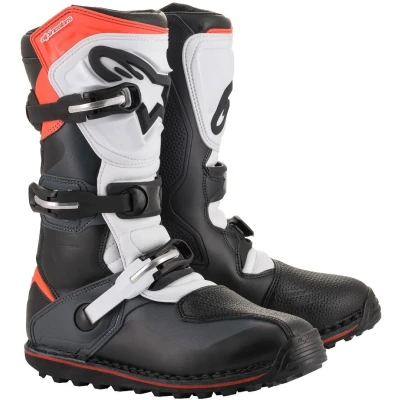Afbeelding van Alpinestars 2022 Tech T Trail Laarzen Zwart / Grijs Fluor Rood maat 12 = 47