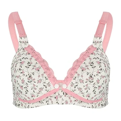 Afbeelding van Zerodis voedingsbeha Floral Lace katoen open voorkant voor zwangere vrouwen Dameskleding zonder stalen ringen (38/85 roze)