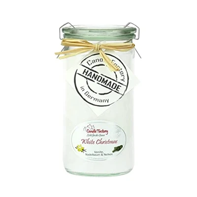 Afbeelding van Candle Factory Kaars Mini Jumbo windlicht wit geur Christmas 307052, Decoratieve Kaarsen