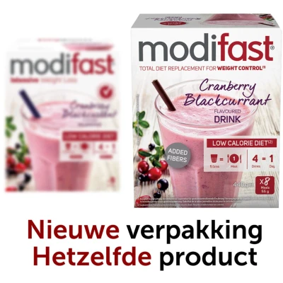 Afbeelding van 2x Modifast Intensive Milkshake Cranberry 8 x 55 gr
