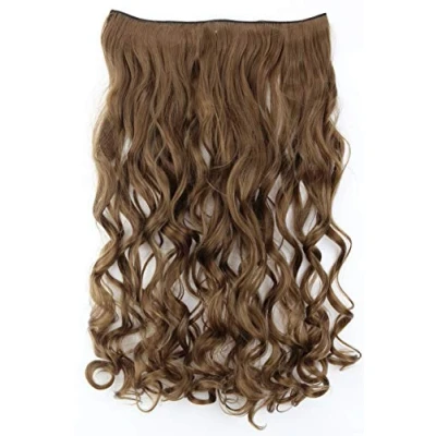 Afbeelding van CAISHA 55cm Clip In Extensies Haarextensies Haarstukje Golvend Bruin C63 1