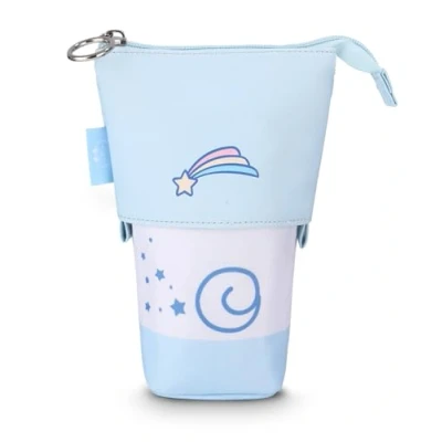 Afbeelding van Xespis Astuccio Telescopico, Tip Scuola met ritssluiting, 2 in 1 Portapenne Tip, Truccio Bambina, Cancelleria, voor kinderen, Ragazze en Ragazzi, Blauw Yg, Nouveau style 2025, Telescopisch