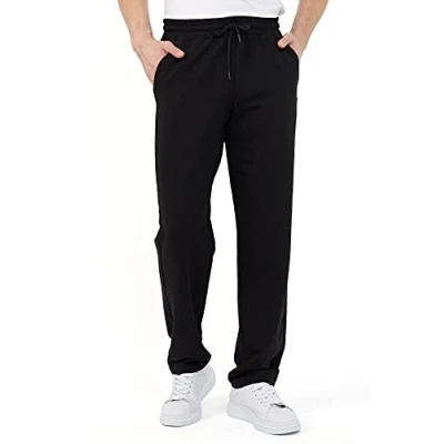 Afbeelding van COMEOR Joggingbroek voor heren, katoenen sweatbroek, lange sportbroek joggingbroek, trainingsbroek relaxbroek, donkergrijs, L