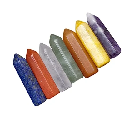 Afbeelding van WANGCL 7 Stks Healing Crystal Wands Point Facet Prisma Bars voor Reiki Chakra Meditatie Therapie Deco