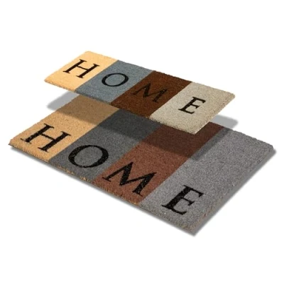 Afbeelding van deurmat binnen Home antislip vuilvangmat kokosmat antibacterieel SET in afmeting 25x75 en 40x60 cm 100% kokos
