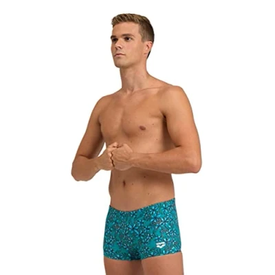 Afbeelding van ARENA Heren Swim Short Allover Trunks, Blue Ocean Flowers Multi, 50, Blu Multi