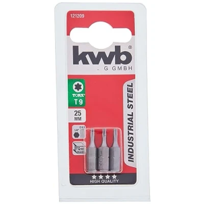 Afbeelding van kwb 121209 Inbus bit T 9 Staal 3 stuk(s)