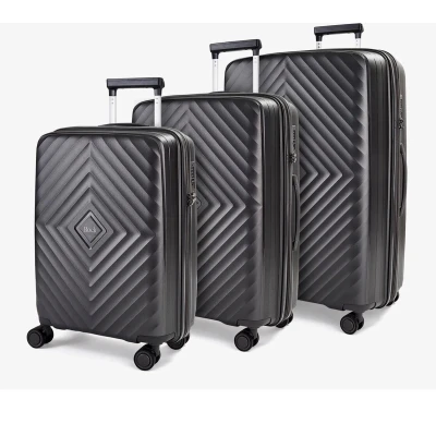 Afbeelding van Koffer set 3 delig Trolley met TSA slot Dubbel Rits PP silicone reiskoffer Rock