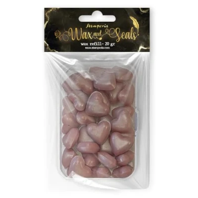 Afbeelding van Stamperia Heart Shape Pearl Pink Wax And Seals (Wax Refill 20gr) (WAXC20)