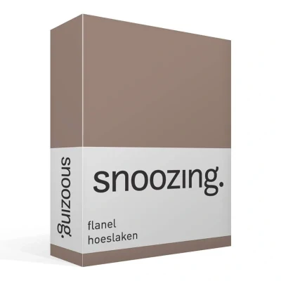 Afbeelding van Snoozing Flanel Hoeslaken Tweepersoons 140x200 cm Taupe