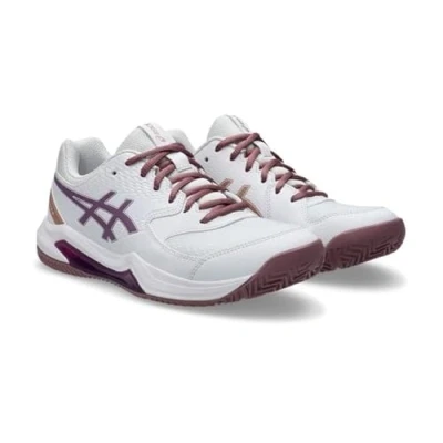 Afbeelding van Asics Geldedicate 8 Padelschoenen, Dames, Maat: 42.5, White/lilac Textiel/ synthetisch
