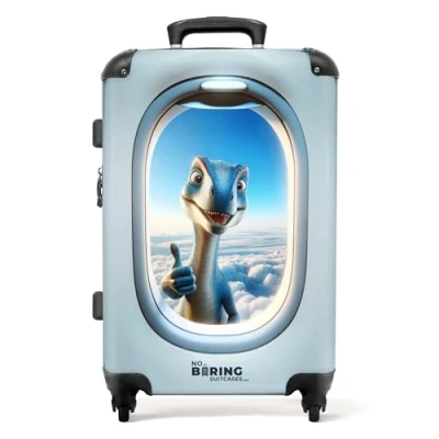 Afbeelding van NoBoringSuitcases.com® Kindertrolley dino jongens Reiskoffer kinderen 20 kg bagage