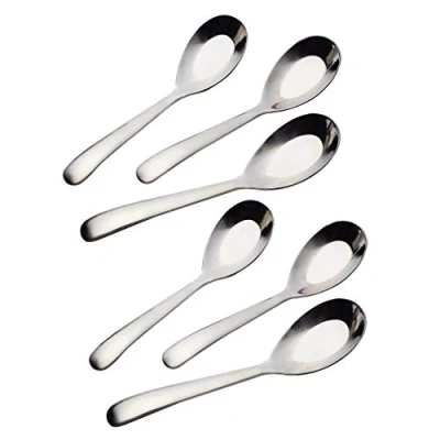 Afbeelding van HornTide 6 delige Soeplepel Set Chinese Lepel Bestek RVS Spiegel Polijsten 16.5cm