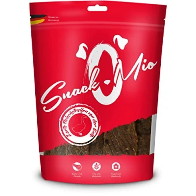 Afbeelding van SnackOMio Premium Hondensnack, malse vleesreepjes van eend, graanvrij, 1 x 125 g