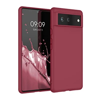 Afbeelding van kwmobile telefoonhoesje geschikt voor Google Pixel 6 Hoesje smartphone Back cover in rabarber rood