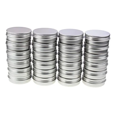 Afbeelding van LJY 24 stuks ronde aluminium blikjes schroefdeksel metalen blikken potten lege slip slide containers (2 oz/60 ml)