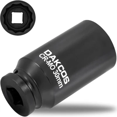 Afbeelding van DAKCOS 30mm Socket 1/2 &quot;Drive 12 Ponit Slagmoersleutel Aandrijfas Tool Stopcontact, CR MO Diepe