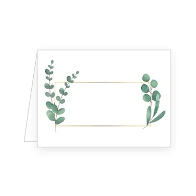 Afbeelding van Edition Seidel 50 premium tafelkaarten, plaatskaarten, naamkaarten, bruiloft, verjaardag, doop, communie, vormsel, jeugdwijding, zilveren gouden eucalyptus